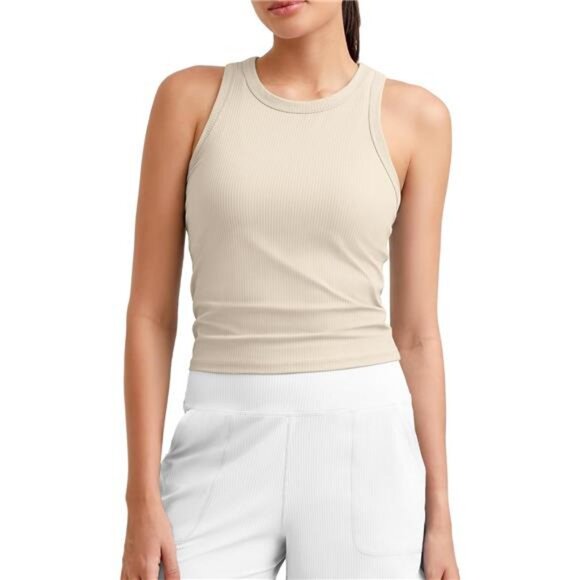 Workout Tank Tops for Women Slim Fitted Racerback Ribbed Athletic Gym - Picture 1 of 7